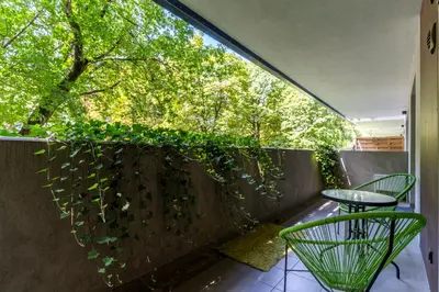 Balkon lub taras w obiekcie FIRST - Green Żoliborz Apartment 6