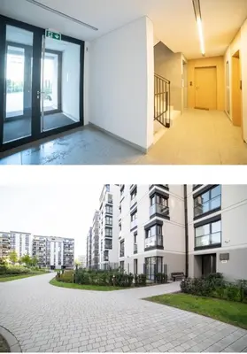 Budynek, w którym mieści się apartament
