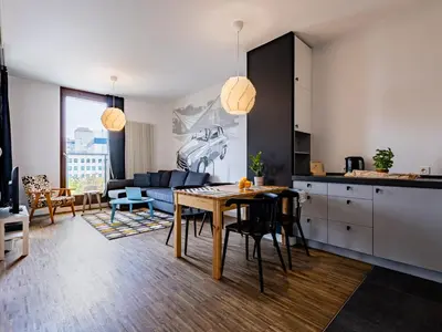 Kuchnia lub aneks kuchenny w obiekcie Kolejowa ApartHotel