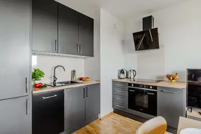 Kuchnia lub aneks kuchenny w obiekcie Apartament Ostrobramska - Praga Południe