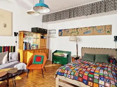 Łóżko lub łóżka w pokoju w obiekcie STUDIO KLIMAT PRAGA