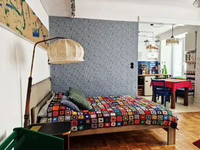 Łóżko lub łóżka w pokoju w obiekcie STUDIO KLIMAT PRAGA