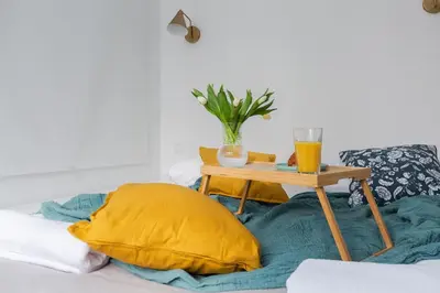 Łóżko lub łóżka w pokoju w obiekcie ShortStayPoland Orla B61