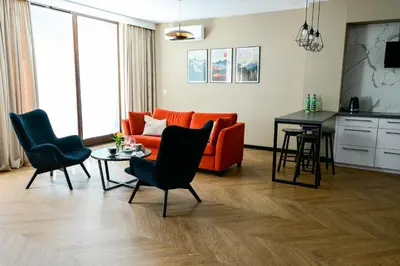 Część wypoczynkowa w obiekcie Apartament Ogrodowa Deluxe with Parking