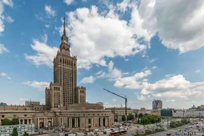 Widok na miasto Warszawa z tego apartamentu
