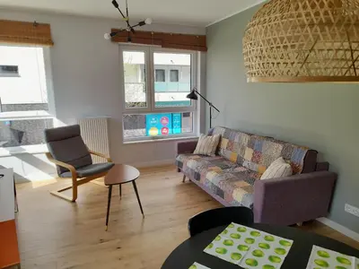 Część wypoczynkowa w obiekcie Bohema Praga Apartments, Metro Szwedzka, near Old Town