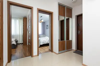 Łóżko lub łóżka w pokoju w obiekcie Family Apartment Saska Kępa by Noclegi Renters