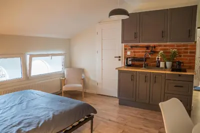 Kuchnia lub aneks kuchenny w obiekcie Moon Apartments Warszawa