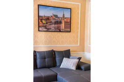 Część wypoczynkowa w obiekcie City Centre Open View Apartment by BookingHost