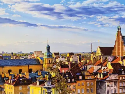Widok na miasto Warszawa z tego apartamentu