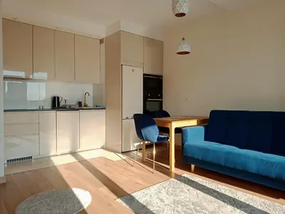 Kuchnia lub aneks kuchenny w obiekcie Aura Sky Ostrobramska Prestige