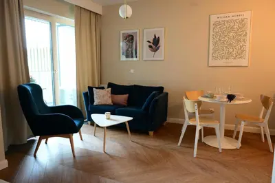 Część wypoczynkowa w obiekcie Apartament Powiśle Deluxe with Parking