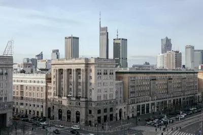 Widok na miasto Warszawa z tego apartamentu