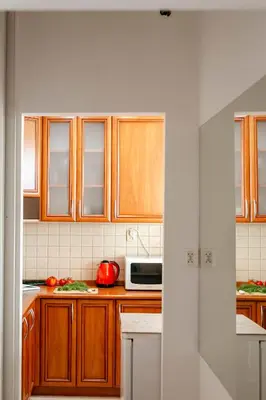 Kuchnia lub aneks kuchenny w obiekcie Plac Konstytucji 6 Orange - Apartament dla 4 osób - Bezpłatny parking - Free parking - piękny widok na panoramę Warszawy