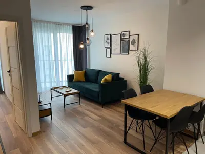 Część wypoczynkowa w obiekcie NEWPORT Industrial Apartment