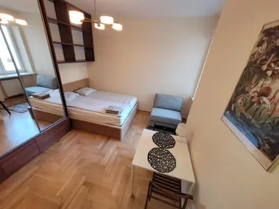 Łóżko lub łóżka w pokoju w obiekcie Your Apart Powiśle Fabryczna Warszawa