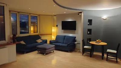 Część wypoczynkowa w obiekcie Sunny Apartment Warszawa