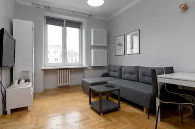 Część wypoczynkowa w obiekcie Grójecka Stara Ochota Apartment by BookingHost