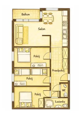 Plan piętra w obiekcie Apartament Przy Metrze i Przy Lesie