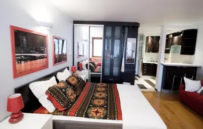 Łóżko lub łóżka w pokoju w obiekcie Warsawrent Hit Apartments