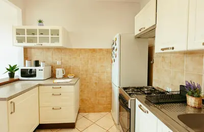 Kuchnia lub aneks kuchenny w obiekcie Plac Konstytucji 6 Grey - Bezpłatny garaż podziemny - Free Parking - Apartament dla 4 osób