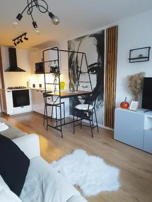 Kuchnia lub aneks kuchenny w obiekcie Apartament Ogrodowa Studio Warszawa