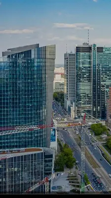 Widok na miasto Warszawa z tego apartamentu