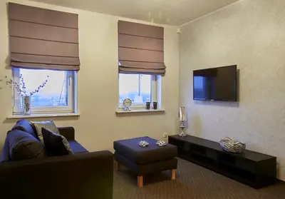 Telewizja i/lub zestaw kina domowego w obiekcie Warsaw Apartments Magnolie