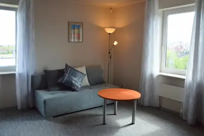 Część wypoczynkowa w obiekcie Warsaw Apartments Magnolie