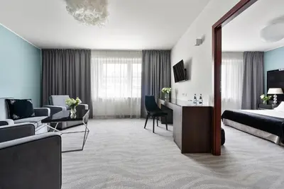 Telewizja i/lub zestaw kina domowego w obiekcie Hotel Witkowski Warsaw Airport