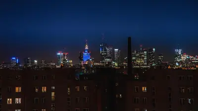 Widok na miasto Warszawa z tego apartamentu