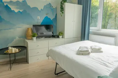 Plan piętra w obiekcie Batorego 18 - Blue - 450m stacja metra Pola Mokotowskie, 800m Biblioteka Narodowa, 20m piękny park Pola Mokotowskie, 800m do SGH - Wifi - Smart TV - Good Apartments