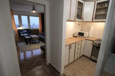 Kuchnia lub aneks kuchenny w obiekcie Hey Apartments Apartment with a View of the Palace of Culture and Science