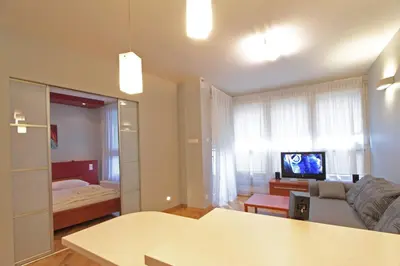 Telewizja i/lub zestaw kina domowego w obiekcie Warsaw City Apartments