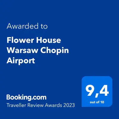 Certyfikat, podpis lub inny dokument wystawiony w obiekcie Flower House Warsaw Chopin Airport