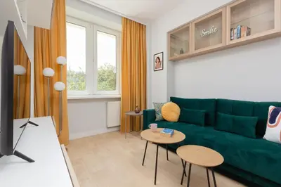 Część wypoczynkowa w obiekcie Karolkowa Apartments Warsaw by Noclegi Renters