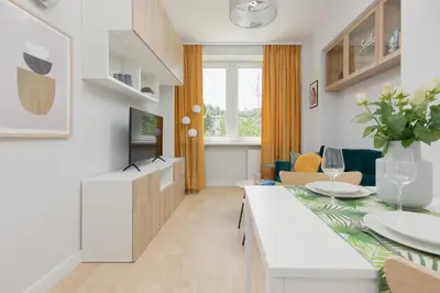Kuchnia lub aneks kuchenny w obiekcie Karolkowa Apartments Warsaw by Noclegi Renters