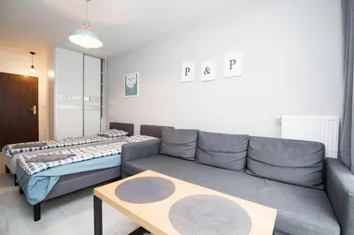 Część wypoczynkowa w obiekcie WAW Apartamenty Cybernetyki