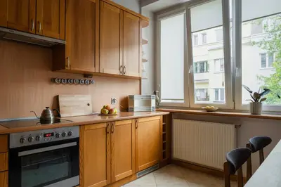 Kuchnia lub aneks kuchenny w obiekcie Warsaw Concierge Racławicka