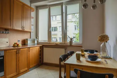 Kuchnia lub aneks kuchenny w obiekcie Warsaw Concierge Racławicka
