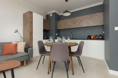Kuchnia lub aneks kuchenny w obiekcie LakeSide Apartment Kapelanów Armii Krajowej by Noclegi Renters