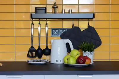 Kuchnia lub aneks kuchenny w obiekcie Apartment Warsaw Mokotów Św Boboli by Noclegi Renters