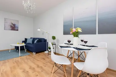 Część wypoczynkowa w obiekcie Warsaw Bemowo Apartment with Balcony by Noclegi Renters