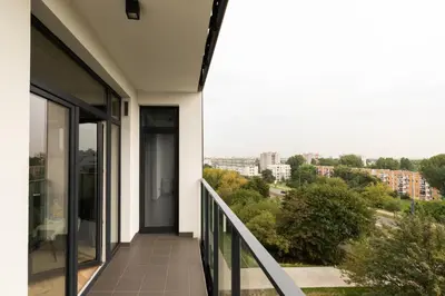 Balkon lub taras w obiekcie P&O Apartments Rydygiera II