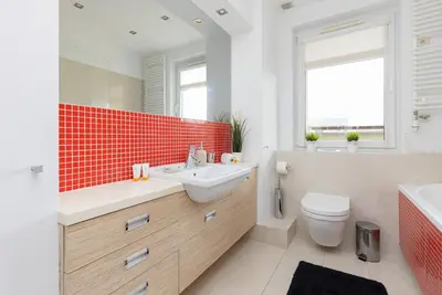 Łazienka w obiekcie Spacious Apartment Pałac Jana III Wilanów by Noclegi Renters