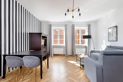 Część wypoczynkowa w obiekcie Warsaw Old Town Fashioned Apartment Rycerska by Noclegi Renters