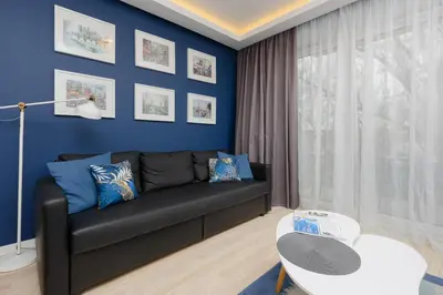 Część wypoczynkowa w obiekcie Warsaw Sokołowska One Bedroom Apartament by Noclegi Renters