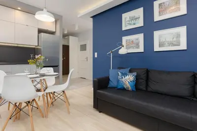 Część wypoczynkowa w obiekcie Warsaw Sokołowska One Bedroom Apartament by Noclegi Renters