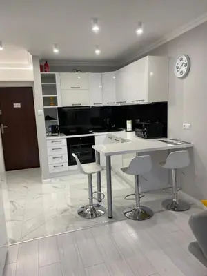 Kuchnia lub aneks kuchenny w obiekcie Elegancki apartament w sercu Warszawy