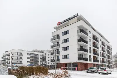 Obiekt ShortStayPoland Bartycka (B105) zimą